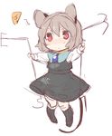  akagashi_hagane animal_ears blush capelet cheese chibi dowsing_rod food grey_hair holding jewelry long_sleeves mouse_ears mouse_tail nazrin pendant red_eyes short_hair simple_background sketch skirt skirt_set solo tail touhou white_background 