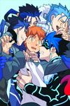  blue_hair cu_chulainn_(fate/grand_order) emiya_shirou fate/extra fate/grand_order fate/kaleid_liner_prisma_illya fate/stay_night fate_(series) lancer long_hair male_focus multiple_boys multiple_persona o-rui orange_hair 