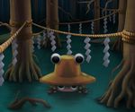  bad_id bad_pixiv_id eyes hat moriya_suwako nasos partially_submerged rope shimenawa solo staring swamp touhou 