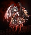  aozora_market bat_wings duplicate flandre_scarlet multiple_girls one_side_up remilia_scarlet siblings sisters touhou wings 