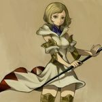  ashelia_b'nargin_dalmasca bad_id bad_pixiv_id blonde_hair brown_eyes final_fantasy final_fantasy_xii fuku_imo short_hair solo staff white_mage 