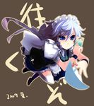  braid izayoi_sakuya shin_(new) short_hair silver_hair solo touhou twin_braids 