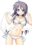  bikini blue_eyes grey_hair hiiragi_miki long_hair lucky_star mature open_mouth shing_(sorairo_factory) swimsuit towel 