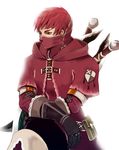  cloak gloves khezu male_focus monster_hunter pouch red_hair solo sword umino_(umino_midori) weapon 