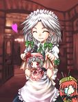  :x ^_^ aozora_market character_doll closed_eyes doll hat heart hong_meiling izayoi_sakuya maid multiple_girls red_eyes remilia_scarlet smile tears touhou vampire 