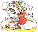  flandre_scarlet food fork fruit hounori md5_mismatch multiple_girls remilia_scarlet siblings sisters strawberry touhou 