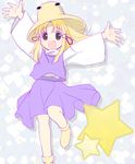  bad_id bad_pixiv_id blonde_hair hat moriya_suwako natsukawa_sarasa solo star touhou 