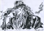  dated hat hayama_jun&#039;ichi hayama_jun'ichi jojo_no_kimyou_na_bouken marker_(medium) robert_eo_speedwagon scar sketch spot_color traditional_media 