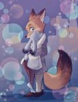  2018 anthro barefoot canine clothed clothing disney female fox fur green_eyes hi_res judy_hopps lagomorph male mammal miroukitsu nick_wilde rabbit solo zootopia 