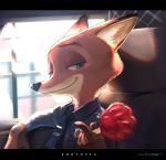  2018 anthro canine clothed clothing disney fox fur gidora_(artist) hi_res male mammal nick_wilde police_uniform solo uniform zootopia 