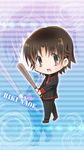  baseball_bat brown_eyes brown_hair chibi little_busters! male_focus miyoshi_yun naoe_riki school_uniform solo zoom_layer 