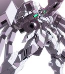  gaeon glowing glowing_eyes green_eyes gun gundam gundam_g_no_reconguista mecha no_humans weapon white_background work_in_progress zb 