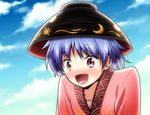  bowl bowl_hat hat japanese_clothes kimono open_mouth purple_hair red_eyes satou_yuuki short_hair smile solo sukuna_shinmyoumaru touhou 