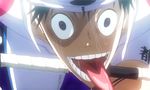  1boy akira_midousuji animated animated_gif bicycle_helmet black_eyes black_hair crazy creepy helmet male male_focus midousuji_akira solo tongue yowamushi_pedal 