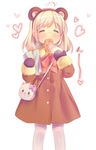  animal_ears bag blonde_hair closed_eyes fake_animal_ears food handbag long_hair mittens pantyhose paper_bag piyodera_mucha solo taiyaki wagashi 