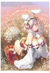  animal_ears bad_id bad_pixiv_id bare_shoulders barefoot black_legwear black_panties breasts bunny_ears cleavage detached_collar detached_sleeves fake_animal_ears fake_tail field flower flower_field hairband hakama hand_on_own_chest japanese_clothes kneeling large_breasts leaning_forward miko million_yaanyi panties petals pop_kyun purple_eyes red_hakama ribbon-trimmed_clothes ribbon-trimmed_sleeves ribbon_trim silver_hair skirt skirt_removed smile solo tail thighhighs toeless_legwear underwear 