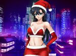  1girl fuuma_tokiko japanese_clothes kagami_hirotaka kimono lilith-soft santa_costume santa_suit skyline taimanin_asagi taimanin_asagi_battle_arena tokiko 