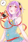  eyeball hairband heart highres komeiji_satori musical_note open_mouth pink_hair red_eyes rosette_(roze-ko) short_hair sleeveless solo third_eye touhou 