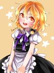  artist_name blonde_hair bow braid hair_bow highres kirisame_marisa no_hat no_headwear open_mouth rosette_(roze-ko) short_hair smile solo touhou yellow_eyes 