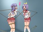  arms_behind_back ball_gag bdsm blue_eyes bondage bound bound_together bow box_tie collar femuto gag gagged hiiragi_kagami hiiragi_tsukasa long_hair lucky_star multiple_girls pink_neckwear predicament_bondage purple_hair rope ryouou_school_uniform school_uniform serafuku shibari short_hair siblings sisters slave twintails vibrator yellow_bow 