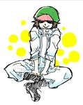  1boy hat heart_pirates indian_style jumpsuit male_focus one_piece shachi_(one_piece) sitting solo sunglasses 