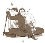  bad_id bad_pixiv_id glasses herman_gottlieb kanapy monochrome multiple_boys newton_geiszler pacific_rim sleeping 