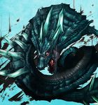  abyssal_lagiacrus capcom claws glowing glowing_eyes horns monster monster_hunter monster_hunter_3_g red_eyes scales solo teeth tongue 