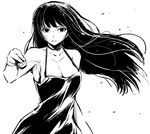 greyscale kubocha long_hair looking_at_viewer monochrome original simple_background solo white_background 