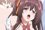  animated animated_gif ass bottomless breasts brown_hair cleavage climax cum female forced huge_breasts ikenai_koto_the_animation moaning nipples orgasm saliva saliva_trail sex twintails 