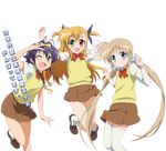  :d ;d a-1_pictures antenna_hair blonde_hair blue_eyes blush bow brown_hair corona_timir fang green_eyes hair_bow hair_ribbon heterochromia jumping long_hair long_sleeves lyrical_nanoha mahou_shoujo_lyrical_nanoha_vivid multiple_girls one_eye_closed open_mouth purple_hair red_eyes ribbon rio_wezley sacred_heart shiny shiny_hair short_hair short_sleeves sidelocks skirt smile socks sweater_vest thighhighs twintails two_side_up v very_long_hair vivio white_legwear 