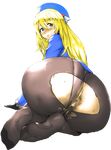  1girl anal_hair anus ass atago_(kantai_collection) curvy feet gloves hat huge_ass kantai_collection no_shoes orushibu pantyhose plump pubic_hair pussy thick_thighs torn_clothes torn_pantyhose uncensored wide_hips 
