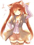  animal_ear_fluff animal_ears bad_id bad_pixiv_id blush cat_ears cat_tail long_hair naomi_(sekai_no_hate_no_kissaten) neko_(naomi) original simple_background sketch solo tail thighhighs twintails white_background 