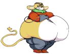  2015 anthro belly big_belly chinchilla clothing female grindavikbydaylight hyper hyper_belly mammal midriff overweight rodent simple_background solo sonic_(series) thunderbolt_the_chinchilla white_background 