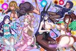  akutsu_kirara ass breasts dark_skin flat_chest honjou_raita huge_ass huge_breasts kuramoto_erika large_breasts long_hair mahou_shoujo_(raita) multiple_girls nitta_yui pantyhose puniyanka sasaki_kotone shiny_skin small_breasts suzuhara_misa suzuhara_misae thighhighs twintails underboob 