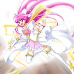  :d aino_megumi aitaso boots bow brooch cure_lovely forever_lovely full_body hair_bow happinesscharge_precure! jewelry long_hair magical_girl open_mouth pink_bow pink_eyes pink_hair pink_skirt precure ribbon skirt smile solo thigh_boots thighhighs very_long_hair white_footwear white_legwear wrist_cuffs 