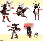  ? bent_over black_gloves black_hair black_panties blush breasts catching dress elbow_gloves gameplay_mechanics gloves hairband headgear hiding high_heels horns jumping kantai_collection kobone long_hair medium_breasts mittens multiple_girls nagato_(kantai_collection) northern_ocean_hime open_mouth panties red_eyes red_legwear searching shinkaisei-kan side-tie_panties skirt sliding thigh_strap thighhighs tired underwear white_dress white_hair white_skin |_| 