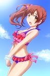  bikini brown_eyes brown_hair idolmaster idolmaster_cinderella_girls igarashi_kyouko long_hair side_ponytail swimsuit yoshiwo_(kanikama) 