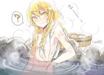  ? artist_name blonde_hair braid breasts convenient_censoring kirisame_marisa long_hair nude onsen partially_submerged rosette_(roze-ko) single_braid sketch small_breasts smile solo touhou towel water yellow_eyes 