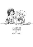  akemi_homura building_block castle comic crayon drawing dress greyscale hair_bobbles hair_ornament hairclip kaname_junko kaname_madoka mahou_shoujo_madoka_magica monochrome mother_and_daughter multiple_girls playing pregnant short_hair short_twintails silverxp smile twintails younger 