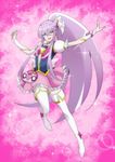  :d blue_eyes boots bow cosplay cure_lovely cure_lovely_(cosplay) cure_moonlight happinesscharge_precure! heart heartcatch_precure! lavender_hair long_hair magical_girl open_mouth pink_background pink_bow pink_skirt ponytail precure skirt smile solo thigh_boots thighhighs tsukikage_oyama tsukikage_yuri very_long_hair white_footwear white_legwear wide_ponytail zettai_ryouiki 
