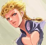  bad_id bad_pixiv_id blonde_hair blue_eyes earrings giorno_giovanna igawa jewelry jojo_no_kimyou_na_bouken lips male_focus solo 