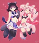  :o ;d animal_costume animal_ears artist_name bad_id bad_pixiv_id bangs bare_shoulders bear_claws bear_costume bear_ears bear_girl bear_paws bishoujo_senshi_sailor_moon black_hair black_legwear blunt_bangs bow breasts chibi_usa cleavage cosplay creator_connection crossover dated double_bun earrings frilled_skirt frills gloves jewelry looking_at_viewer midriff multiple_girls navel one_eye_closed open_mouth paw_gloves paw_shoes paws pink_hair purple_eyes purple_skirt red_eyes ribbon saki_(hxaxcxk) shoes short_hair signature skirt small_breasts smile thighhighs tomoe_hotaru twintails yuri_kuma_arashi yurigasaki_lulu yurigasaki_lulu_(cosplay) yurishiro_ginko yurishiro_ginko_(cosplay) zettai_ryouiki 