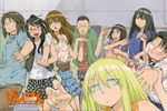  5girls :d absurdres angry black_eyes black_hair blonde_hair blue_eyes bob_cut brown_eyes brown_hair building casual clothes_writing embarrassed fang genshiken glasses hato_kenjirou highres hime_cut holding_hands huge_filesize kio_shimoku kuchiki_manabu long_hair looking_at_viewer madarame_harunobu mole mole_under_eye mole_under_mouth multiple_boys multiple_girls naughty_face official_art ogiue_chika one_eye_closed oono_kanako open_mouth otaku otoko_no_ko polka_dot_skirt promotional_art scared school short_hair skirt smile susanna_hopkins sweat wavy_mouth yajima_mirei yoshitake_rika 