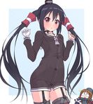  amatsukaze_(kantai_collection) amatsukaze_(kantai_collection)_(cosplay) atago_(kantai_collection) atago_(kantai_collection)_(cosplay) black_hair brown_eyes cosplay glasses gloves k-on! k10k kantai_collection long_hair multiple_girls nakano_azusa single_glove thighhighs twintails yamanaka_sawako 