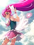  aino_megumi bad_id bad_pixiv_id boots bow cure_lovely day earrings hair_ornament happinesscharge_precure! jewelry long_hair looking_at_viewer magical_girl motoki_(hisano_motoki) pink_bow pink_eyes pink_hair pink_skirt ponytail precure puffy_sleeves skirt sky smile solo thighhighs very_long_hair white_legwear wide_ponytail wrist_cuffs zettai_ryouiki 