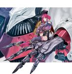  boots breasts covered_nipples gundam haman_karn jasmine_t large_breasts mecha pink_hair qubeley shiny solo thighhighs zeta_gundam 