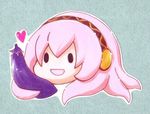  bad_pixiv_id eggplant heart itetaki lowres megurine_luka no_humans takoluka vocaloid 