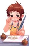  apron blush brown_hair child cutting cutting_onions knife onion original satou_toshiyuki solo tears 