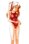  blue_eyes breasts brown_hair competition_swimsuit covered_nipples long_hair neon_genesis_evangelion one-piece_swimsuit small_breasts solo souryuu_asuka_langley swimsuit tk4 