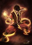  avatar:_the_last_airbender avatar_(series) element_bending fighting_stance fire male_focus nickelodeon ninjatic pyrokinesis scar solo zuko 